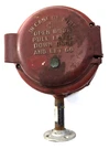 Vintage Fire Alarm Pull Box Round Call Station 9701 Cast Iron Red. Fixed Price $125.00.