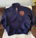 Nfl Chicago Bears Men's Full-zip Rib Knit Sweater Jacket With Hood, Sz New. Fixed Price $52.98.