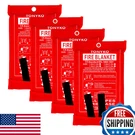 Tonyko Emergency Fire Blankets 4 Pack Flame Retardant Heat Insulation Kitchen. Fixed Price $51.16.
