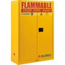 New! Flammable Cabinet, Manual Close Double Door, 45 Gallon, 43"WX18"DX65"H!!. Fixed Price $1699.95.