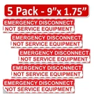 5 Pack 1-3/4"X 9" Emergency Disconnect Service Equipment Labels Sign Noti.... Fixed Price $37.07.