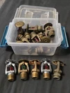 Lot Of 15 Vintage Viking Fire Sprinkler Heads Brass & Chrome Red/green Bulb Indu. Fixed Price $120.00.