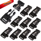 Coobigo 10PACK 3/4" (19MM) Fire Starter Survival Whistle Buckle 19MM, Black. Fixed Price $15.32.