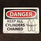 National Marker D563AB Danger Keep All Cylinders Chained Sign 10 X 14 Aluminum. Fixed Price $9.99.