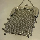 Gorham Sterling Silver 4.9 Oz Mesh Purse Ballfringe Fingerring Evening Bag Vtg. Fixed Price $300.00.