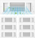 6 Pcs White 10 X 4 Inch Interior Size Air Ceiling Vent Covers 3 Way Sidewall. Fixed Price $84.33.