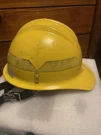 Yellow Cap Bullard Wildland Fire Helmet With Ratchet Suspension. Fixed Price $25.00.