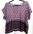 Fire Lavender Cap Sleeve Sheer Chiffon Pullover Top W/ Zipper Large (WC-4). Fixed Price $9.99.