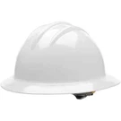 Bullard 33WHR White Hdpe Full Brim Hard Hat With 6 Point Ratchet Suspension. Fixed Price $39.80.