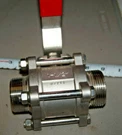 Pok 18833 Stainless Steel 1.5" 3-PIECE Ball Valve, M-npt To M-nh (nst). Fixed Price $99.00.
