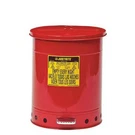 Justrite 09500 Oily Waste Can, 14 Gallon Capacity, Galvanized Steel, Red, Foot. Fixed Price $94.95.