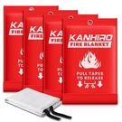 Emergency Fire Blanket For Home Kitchen Kanhiro Fiberglass 4-PACK, Red. Fixed Price $51.55.