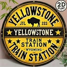 Vintage Metal Sign Yellowstone National Park Bison Aluminum 8 Round. Fixed Price $14.99.