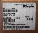 Simplex 8742-346, 4009A Cpu Board, Nac Panel Nib. Fixed Price $934.99.