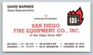 Vintage Business Card Barnes San Diego Fire Equipment California Escondido. Fixed Price $7.99.