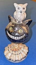 Halloween Bobble Head Black Cat Owl 5" Glitter Anthropomorphic Fall Party Decor. Fixed Price $17.99.