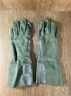 Fire Resistant Green Knit-gray Leather Military Summer Flyer Gloves, Size 8. Fixed Price $18.99.
