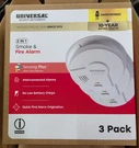 Universal Standard 2-IN-1 Smoke Fire Alarm (286-1392-01) Hardwired- Pack. Fixed Price $30.99.