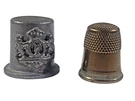 Pewter Sewing Lions Thimble Coat Of Arms And Gold Tone Liner Vintage. Fixed Price $18.00.