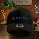 Delta Airlines Embroidered Logo Black Trucker Hat Mesh Back Adjustable Cap. Fixed Price $25.68.