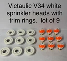 New Lot Of 9 Victaulic V3406 Pendent Sprinkler Qr White With Trim Rings.. Fixed Price $54.99.