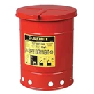 Justrite 09110 Oily Waste Can, 6 Gal, Red, Steel, 15 7/8 In Height, Hand. Fixed Price $83.27.