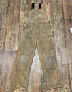 Carhartt Brown Cotton Work Bib Overalls FRR45 Brn 32X32 Construction Mechanic. Fixed Price $75.00.