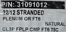 Southwire Genesis 3109 22/12C Stranded Security/control Cable Plenum White /50FT. Fixed Price $39.99.