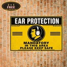 Hearing Protection Notice Yellow Black Caution Safety Metal Sign. Fixed Price $10.44.