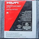 Lot 10 Hilti Firestop Insert 4"X4" Inch Switch Outlet Boxes. Fixed Price $50.00.