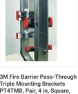 (c) (lot Of 25) 3M Fire Barrier Pass-through Mounting Bracket 98-0400-5519-0. Fixed Price $528.00.