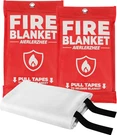Fire Blanket 2 Pack 40"X40" Certified Fiberglass For Kitchen Grill Car. Fixed Price $33.97.