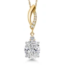 2.13 Cttw Lab Grown Diamond Necklace In 925 Silver And 10K Gold Igi Certified. Fixed Price $1249.99.
