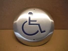 Lcn Ir 4.5" Round Push Plate With Large Handocap Logo Industrial Doors Office. Fixed Price $89.99.