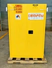Uline 45 Gal. Flammable Safety Cabinet 2 Door 43" X 18" 65" Model: H-1564M-Y. Fixed Price $1249.99.