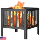 Tbmlc 16" Square Steel Fire Pit - Portable, Durable For Camping, Backyard Bonfir. Fixed Price $69.25.
