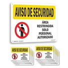 Restricted Area Authorized Spanish Osha Security Notice Sign, Decal 5 10 Pack. Fixed Price $195.99.