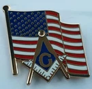 Us Flag With Square & Compass Lapel Pin Masonic. Fixed Price $6.00.