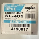 Amseco SL-401 Blue Strobe Light 12VDC 115MA Rainproof Mpn 4190017. Fixed Price $60.00.