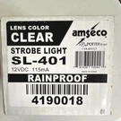 Amseco SL-401 Clear Strobe Light 12VDC Rainproof Mpn 4190018. Fixed Price $50.00.