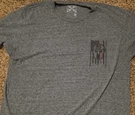 Howitzer Patriot Wear Firefighter Graphic Gray Men's T-shirt Crew Neck Size L. Fixed Price $18.00.
