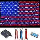 Solar Powered American Flag Net Light Set - 390 Leds 6.5 Foot X 3.3. Fixed Price $39.99.