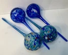 4 Hand Blown Blue 12 Glass Bulb Watering Sphere Potted Plant Feeder Spike Globe. Fixed Price $19.95.