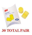 3M Ear Classic Uncorded Foam Pillow Pack 310-1001 30 Total Pair. Fixed Price $13.95.