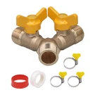 Dual Shut-off Controls Valve Connector 3-WAY Metal Splitter Brass. Fixed Price $22.39.