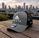 Delta Air Lines Embroidered Trucker Hat Gray Aviation Pilot Staff Mesh Cap. Fixed Price $26.59.