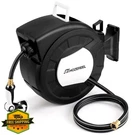 Hozereel 100FT Retractable Garden Hose Black, Wall Mount Automatic Enclosed. Fixed Price $139.99.