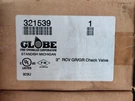 3" Globe Model Rcv Swing Check Valve 300 Psi Grooved Cast Iron Catalog 321539. Fixed Price $175.00.