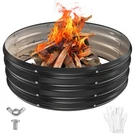 Ysejomp 36 Inch Round Galvanized Fire Pit Ft DIAMETER+1 Tall, Black+gray. Fixed Price $62.87.