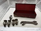 Vintage Star Fire Head Set W/ Red Steel Toolbox Sprinkler Wrench. Fixed Price $34.95.